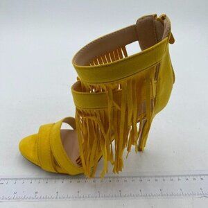 FSJ Women's Fashion Strappy Stiletto High Heel Sandals Open Toe Buckle Zip